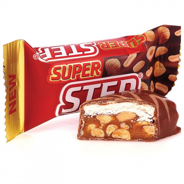 Конфеты шоколадные СЛАВЯНКА Super Step двухсл нуга с арахисом 1000 г 622600 (1) (96147)