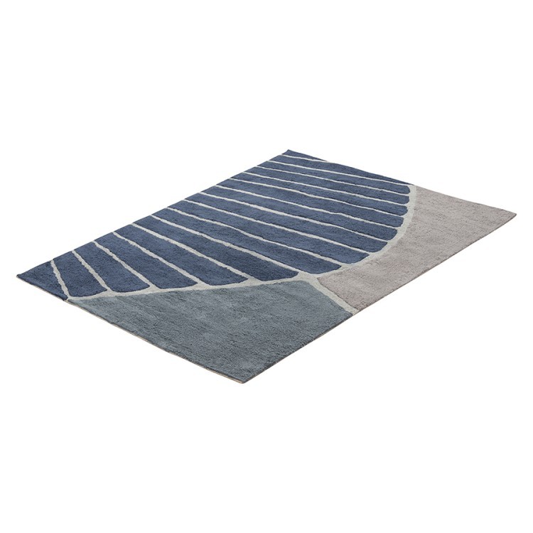 Ковер из хлопка с рисунком tea plantation серого цвета из коллекции terra, 160х230 см (74502)