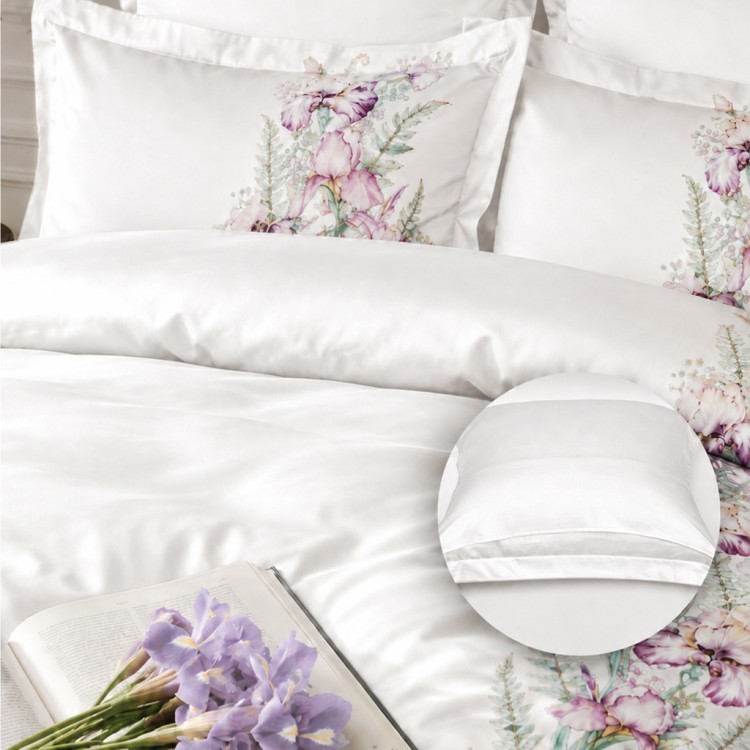 Кпб семейный "irises" белый, сатин, хлопок 100%, подод.150х210-2шт, пр.240х240-1шт, нав.50х70-2шт Lefard (989-002-15)