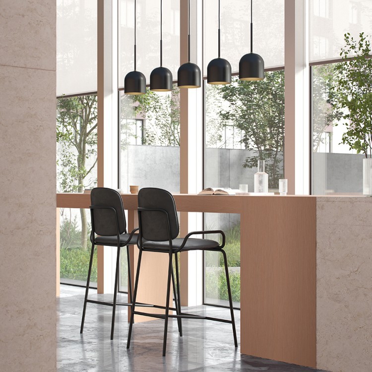 Стул полубарный ror, 2 frame, велюр, черный/черный (75303)