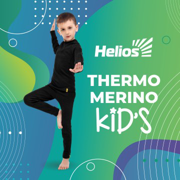 Детское термобелье Helios Thermo-Merino комплект темно-серый (M) (82428)