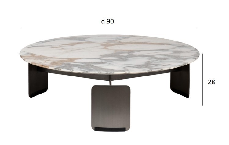 Стол журнальный, мрамор Arabescato Corchia d90*28см (TT-00013055)