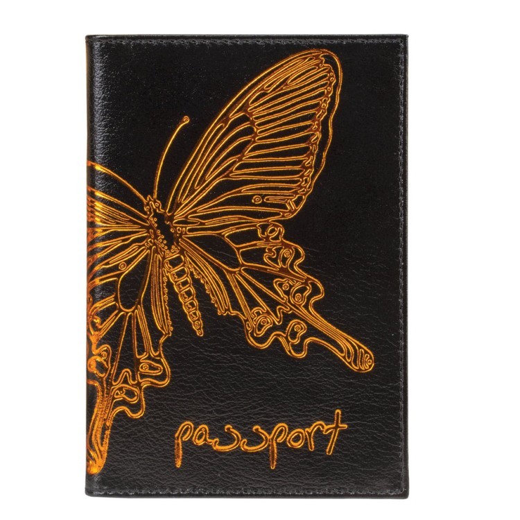 Обложка на паспорт Befler Бабочка из натуральной кожи O.14.-11 (66875)