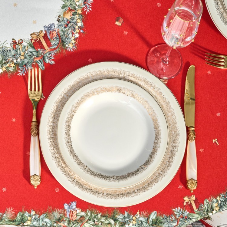 Скатерть овальная "щелкунчик"160х220см ,красный, 100% хлопок,твил, пропитка Lefard (850-762-41)