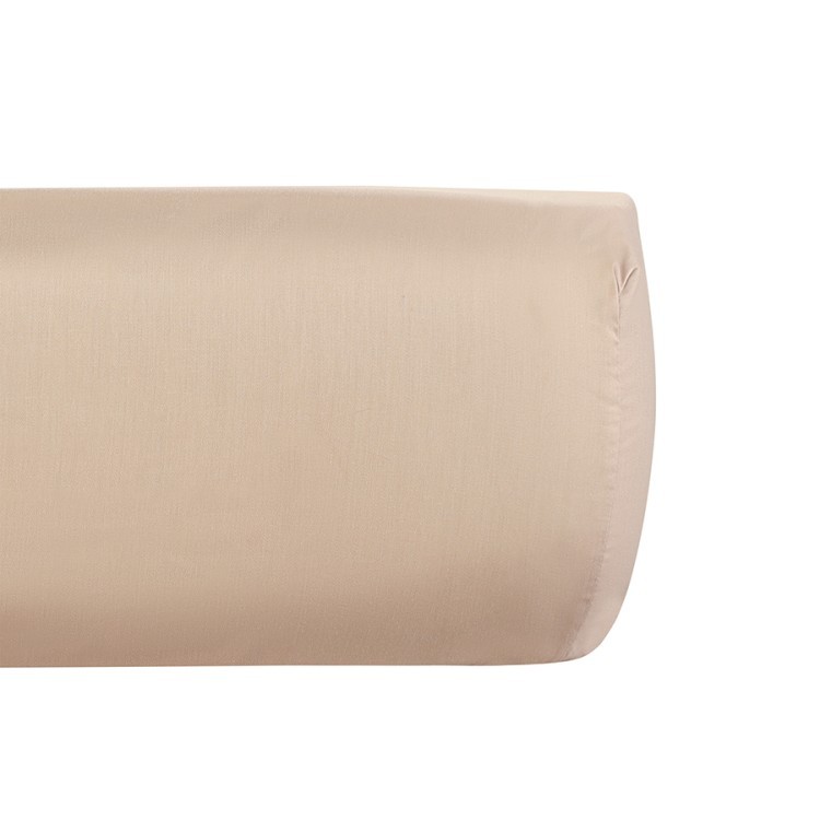 Простыня на резинке из премиального сатина бежевого цвета из коллекции essential,  180х200х30 см (79841)