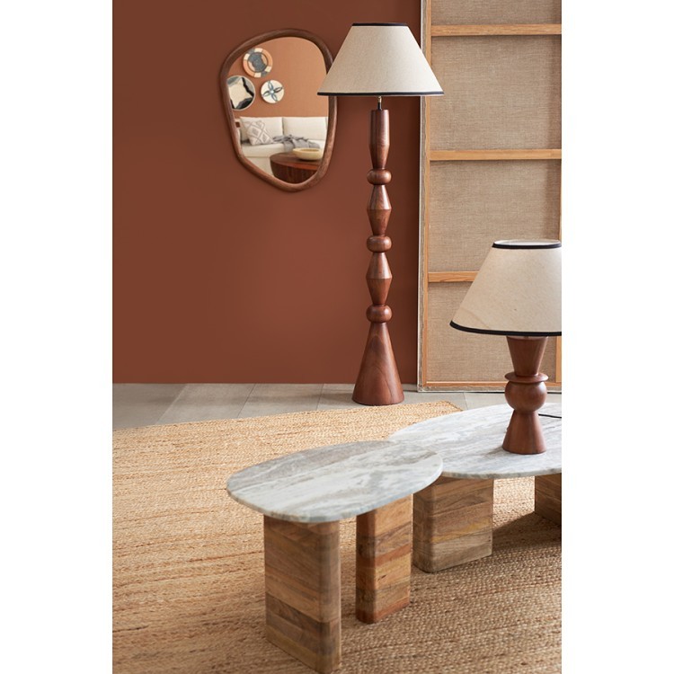 Столик приставной torhill, 38x35 см, бежевый/мрамор (78629)