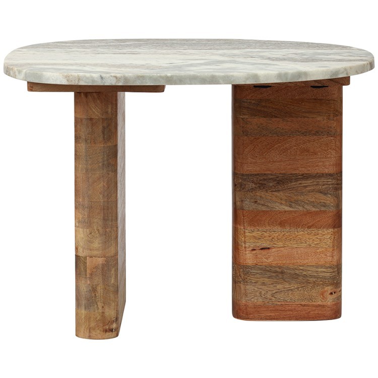 Столик приставной torhill, 38x35 см, бежевый/мрамор (78629)