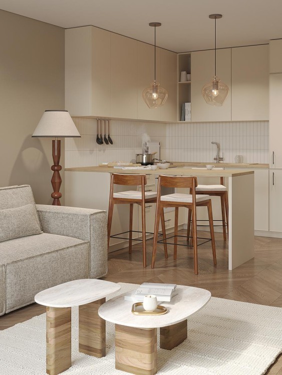 Столик приставной torhill, 38x35 см, бежевый/мрамор (78629)