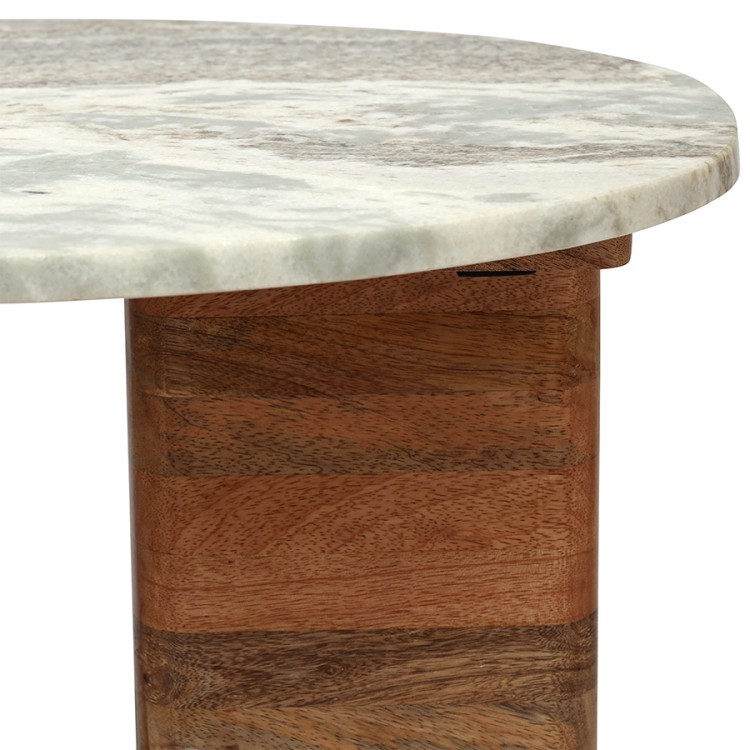 Столик приставной torhill, 38x35 см, бежевый/мрамор (78629)