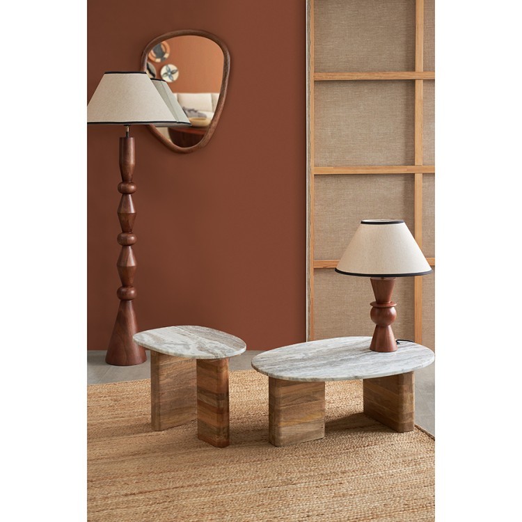 Столик приставной torhill, 38x35 см, бежевый/мрамор (78629)