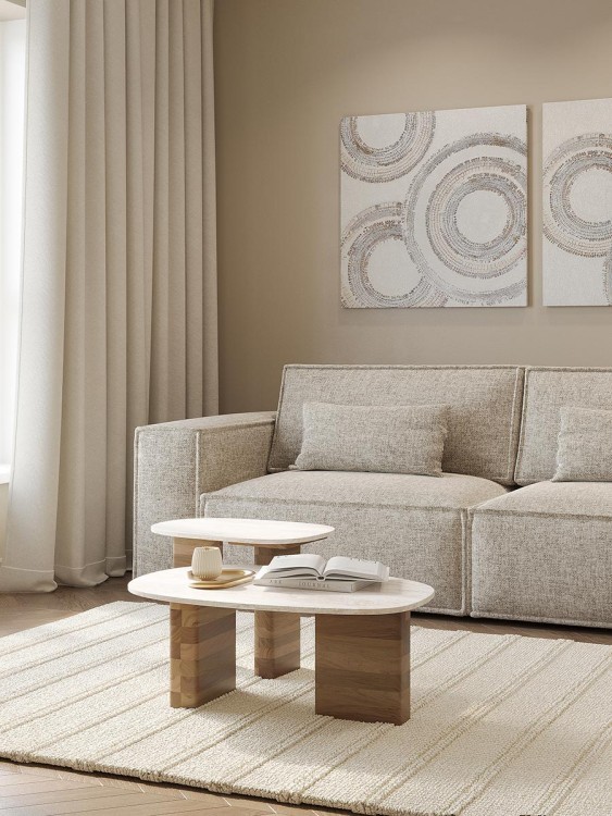 Столик приставной torhill, 38x35 см, бежевый/мрамор (78629)