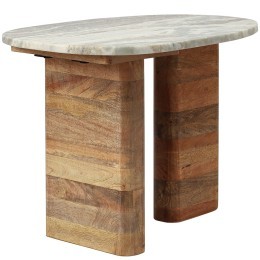 Столик приставной torhill, 38x35 см, бежевый/мрамор (78629)