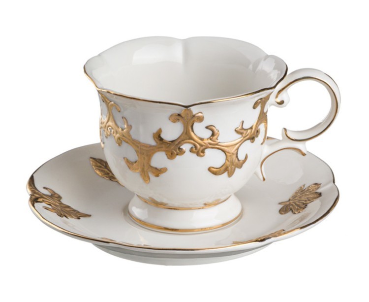 Чайный набор на 6 персон 12 пр. "софия золотая" 200 мл. Porcelain Manufacturing (418-269) 