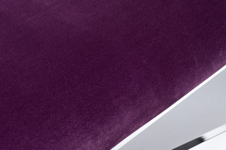 Банкетка велюр фиолетовый/хром 120,5*45*44,5см (TT-00006172)