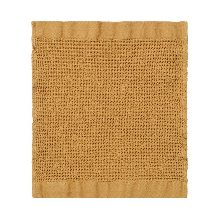 Полотенце для лица из умягченной вафли цвета охры из коллекции essential, 30x30 см (79183)