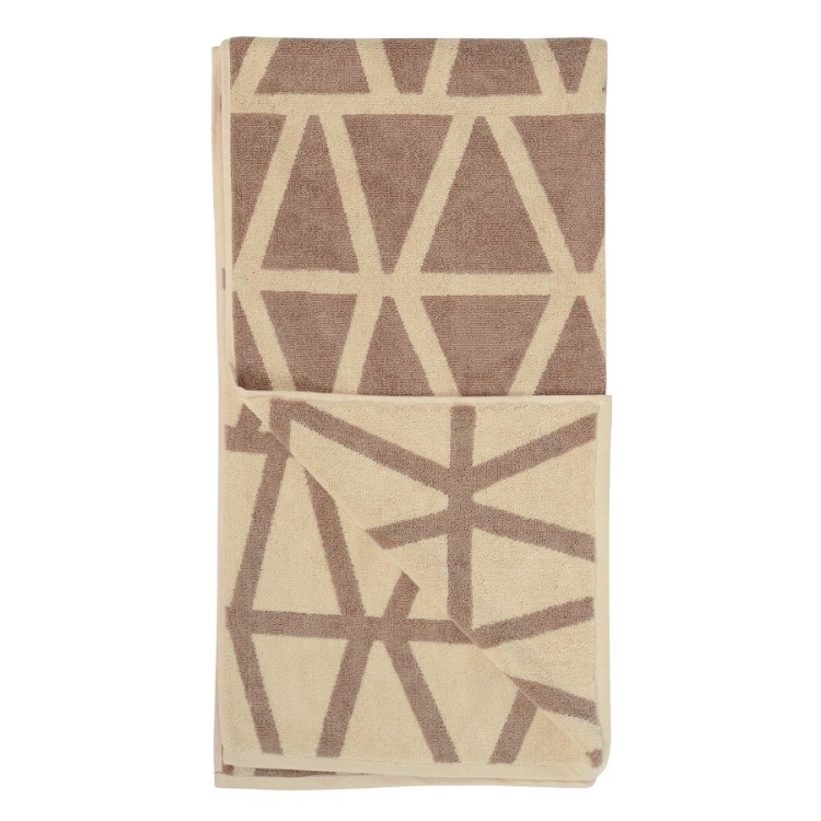 Полотенце жаккардовое банное с авторским дизайном geometry, коричнево-бежевое wild, 70х140 см (65852)