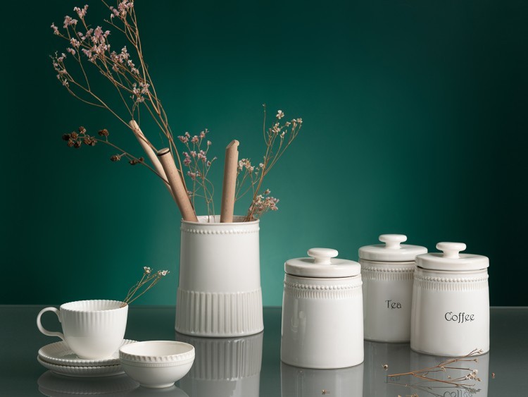 Банка для хранения белого цвета из коллекции kitchen spirit, 820 мл (80019)