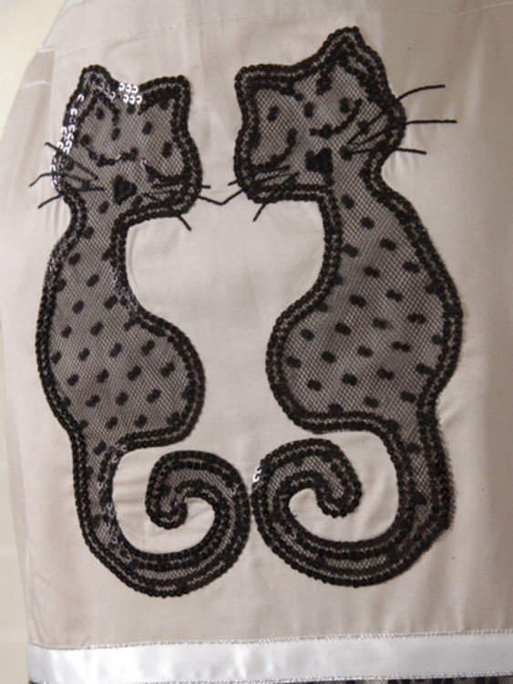 Фартук "скарлет", твил,бежевый кошки (703-255-1) 