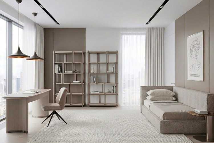 Кровать детская угловая Руна(Runa)-80 с мех шенилл серая Seppia-Ser 114*215*80см (TT-00016135)