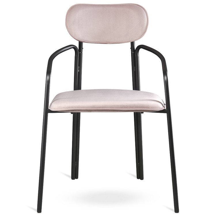 Стул ror, round, велюр, черный/розовый (74437)