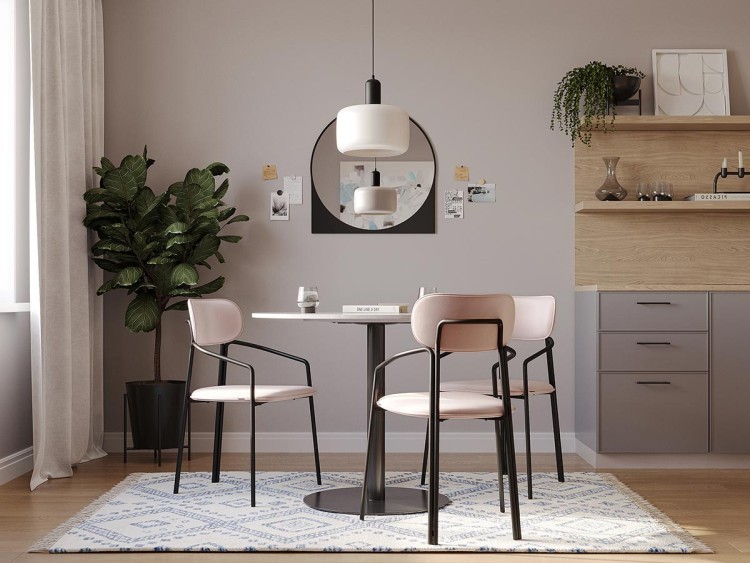 Стул ror, round, велюр, черный/розовый (74437)