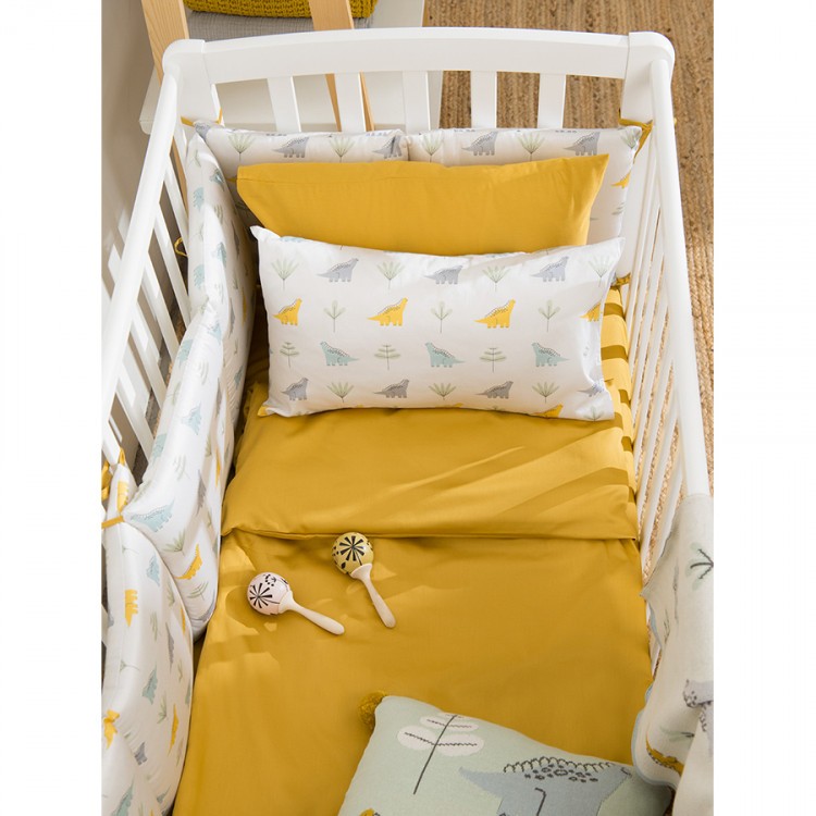 Комплект детского постельного белья из сатина горчичного цвета из коллекции essential, 100х120 см (71538)