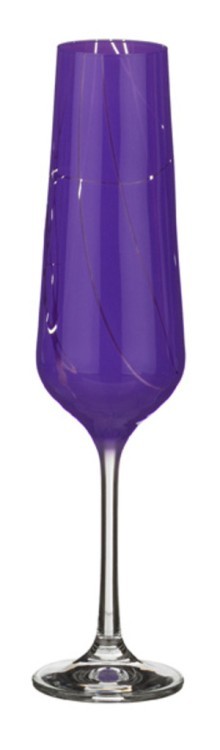 Набор бокалов для шампанского  из 6 шт. "сандра микс" 200 мл..высота=25 см. Crystalex Cz (674-458) 