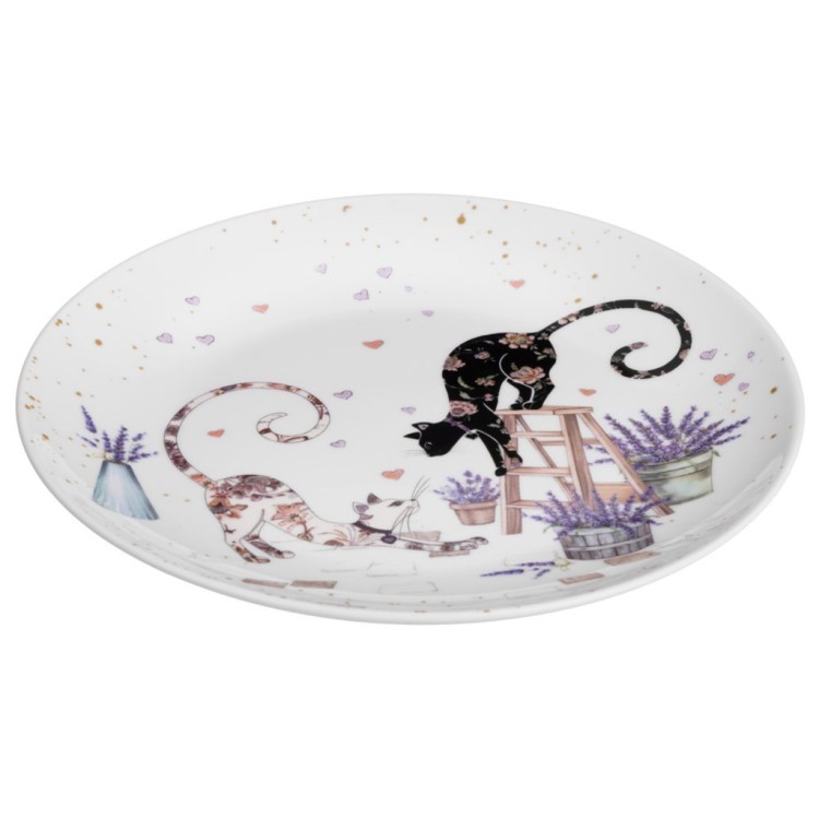 Набор тарелок закусочных lefard "лавандовые коты" 2 шт. 20,5*2 см Lefard (425-167)