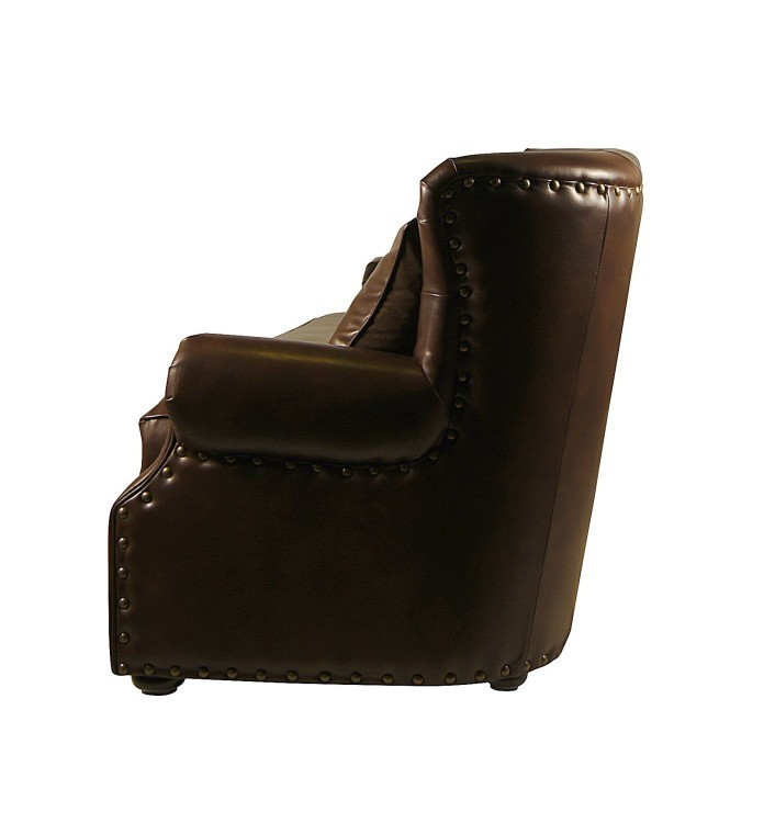 Трехместный прямой кожаный диван Кантри KS-998-3-ET