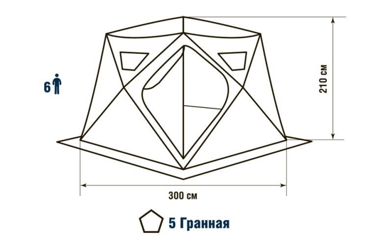 Зимняя палатка пятигранная Higashi Winter Camo Chum Pro трехслойная (80286)