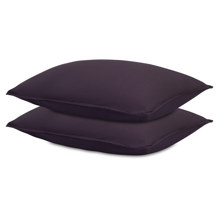 Набор наволочек из стираного перкаля сливового цвета из коллекции essential, 50х70 см (77745)