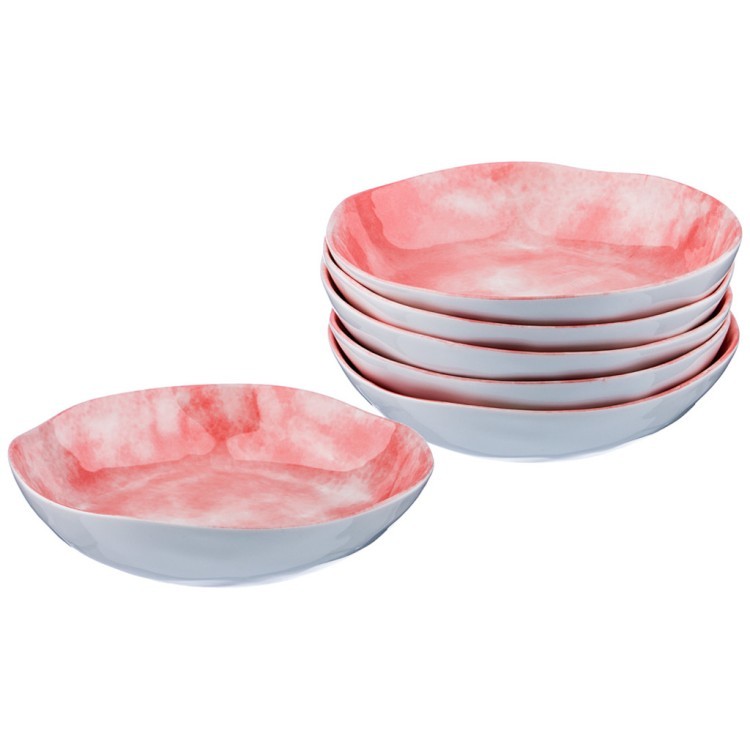 Набор салатников из 6 шт. диаметр=20 см. высота=5 см. коллекция "парадиз" цвет: розовый закат (кор=6 Lefard (189-204)