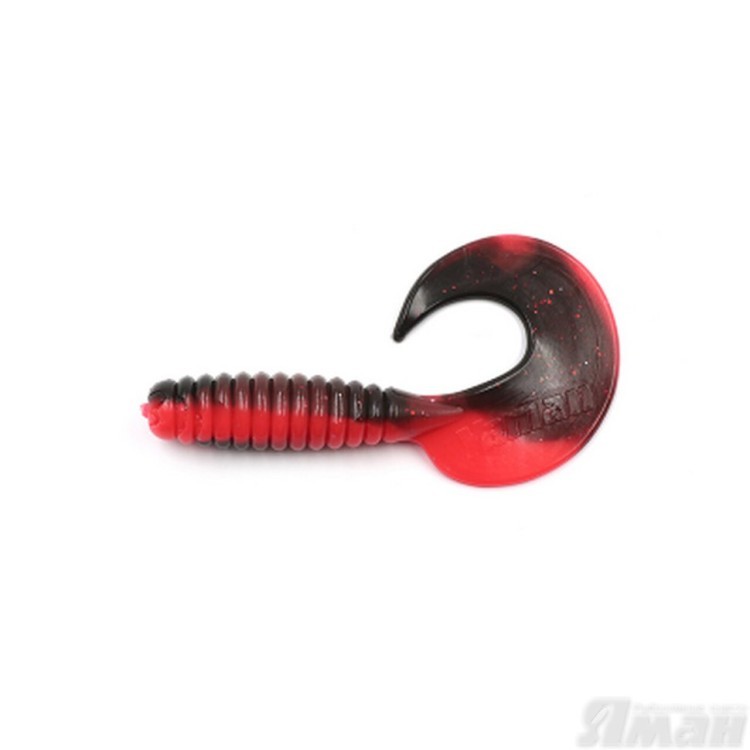 Твистер Yaman Spiral, 6", цвет 33 - Black Red Flake Y-S6-33 (70748)