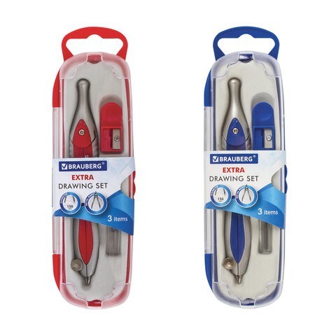 Готовальня для черчения Brauberg Extra 3 предмета в пенале 210685 (3) (86863) Готовальня для черчения Brauberg Extra 3 предмета в пенале 210685 (3) (86863)