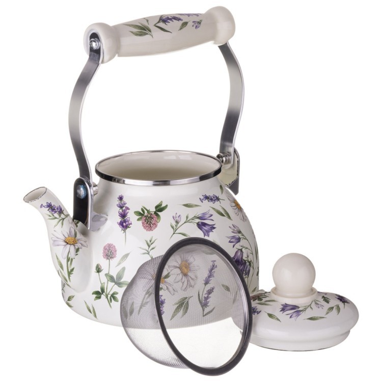 Чайник agness эмалированный со съемным фильтром из нжс серия "flower story", 1,1 л Agness (943-091)