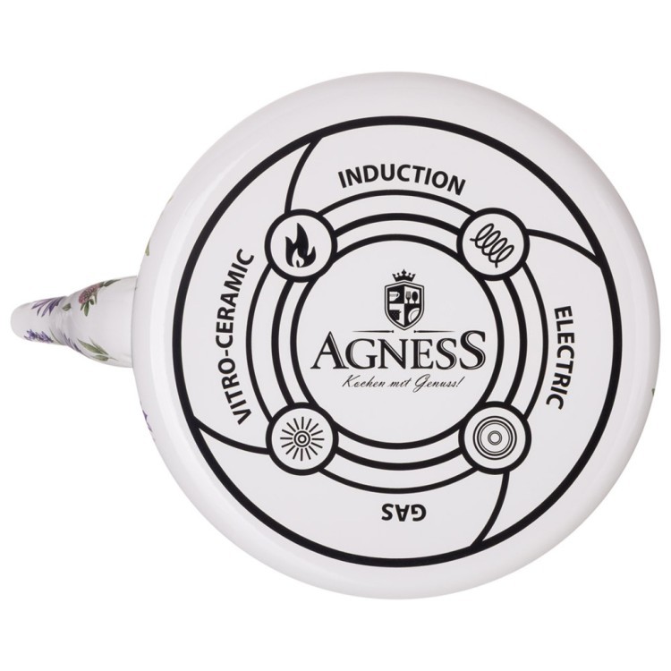 Чайник agness эмалированный со съемным фильтром из нжс серия "flower story", 1,1 л Agness (943-091)