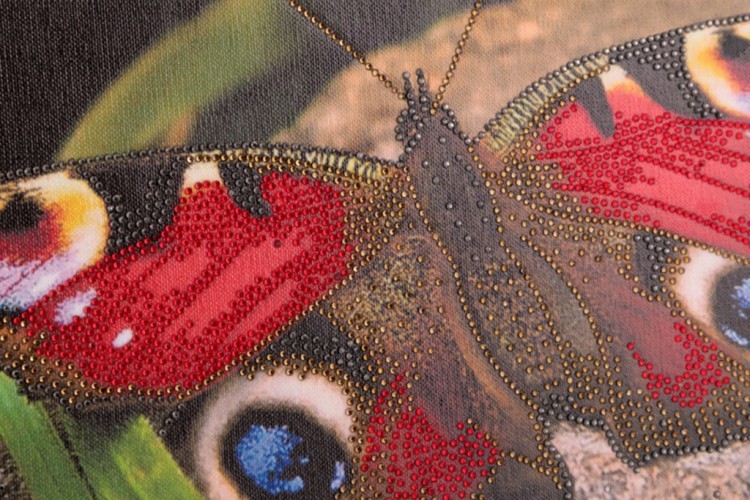 Картина бабочка на камне, стразы,55х35см (562-036-28) 