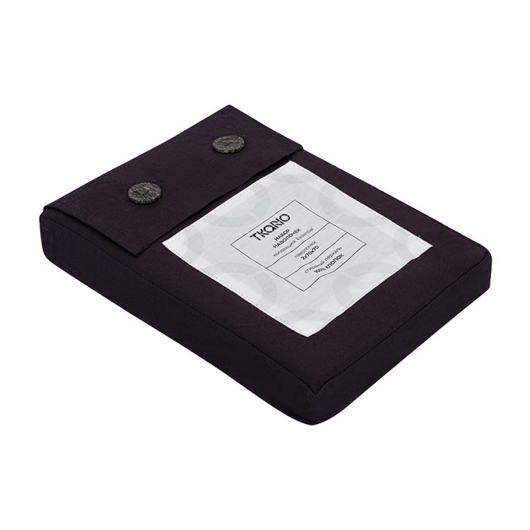 Набор наволочек из стираного перкаля сливового цвета из коллекции essential, 70х70 см (77746)