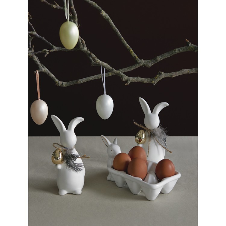 Декор пасхальный из фарфора easter bunny из коллекции essential, 7,7х6,9x17 см (77385)