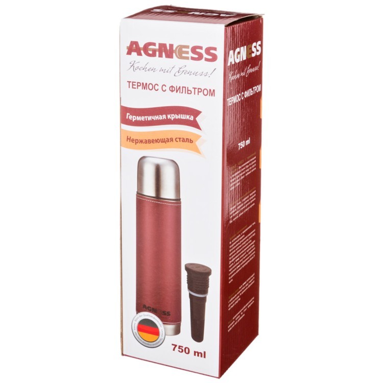 Термос agness со съемным фильтром 750 мл Agness (910-726)