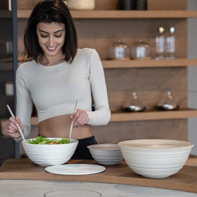 Миска с крышкой tierra, D25 см, молочная (79146)