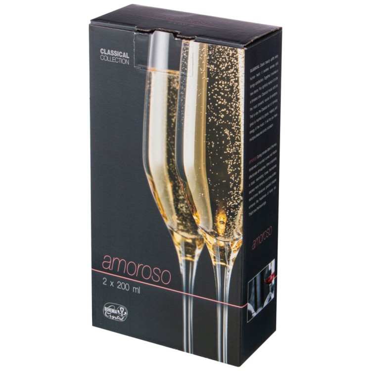 Набор бокалов для шампанского 190 мл из 2 штук "стразы" Bohemia Crystal (674-776)