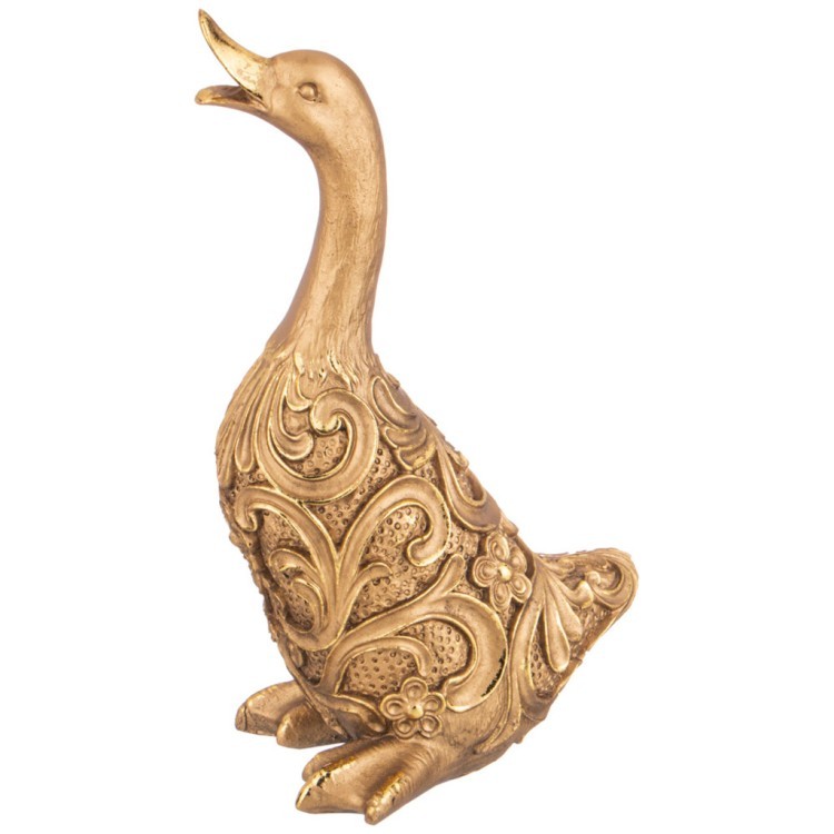 Фигурка декоративная "утка резная" н-23см цвет: бронза с позолотой Lefard (169-899)