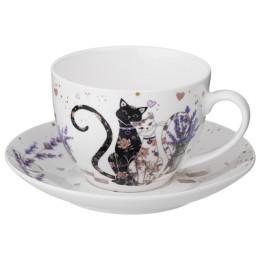 Чайный набор lefard "лавандовые коты" на 2 пер. 4 пр.  275 мл Lefard (425-172)