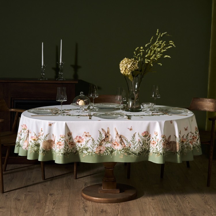 Скатерть овальная "sense",160х220см, 100% хлопок, твил c пропиткой (850-753-41) 