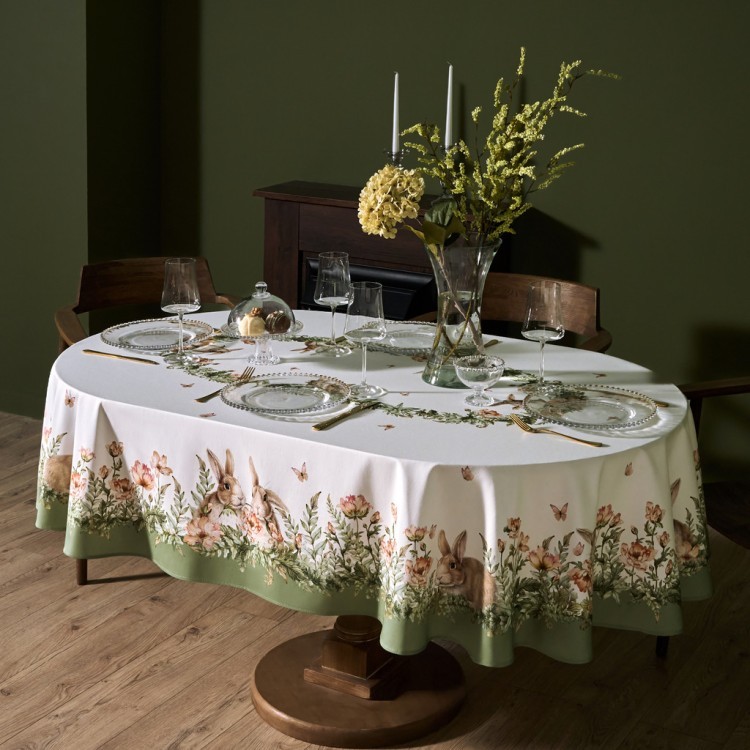 Скатерть овальная "sense",160х220см, 100% хлопок, твил c пропиткой (850-753-41) 