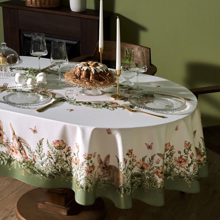 Скатерть овальная "sense",160х220см, 100% хлопок, твил c пропиткой (850-753-41) 