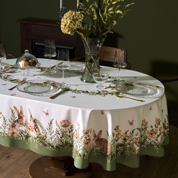 Скатерть овальная "sense",160х220см, 100% хлопок, твил c пропиткой (850-753-41) 