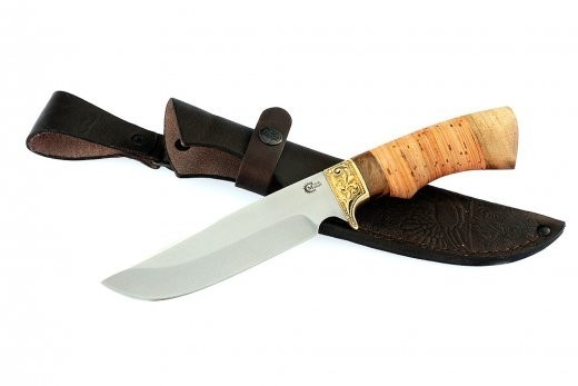 Нож туристический Ворсма Лорд, сталь 65х13, береста, орех (кузница Семина) (61563)
