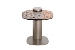 Стол журнальный приставной, стекло рельефное тонированное 45*48*50см (TT-00016018)